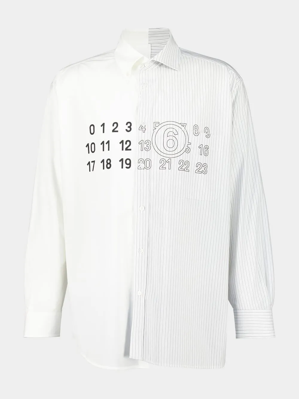 White and Grey Poplin Shirt sold by Fashion Clinic product image thumbnail 2