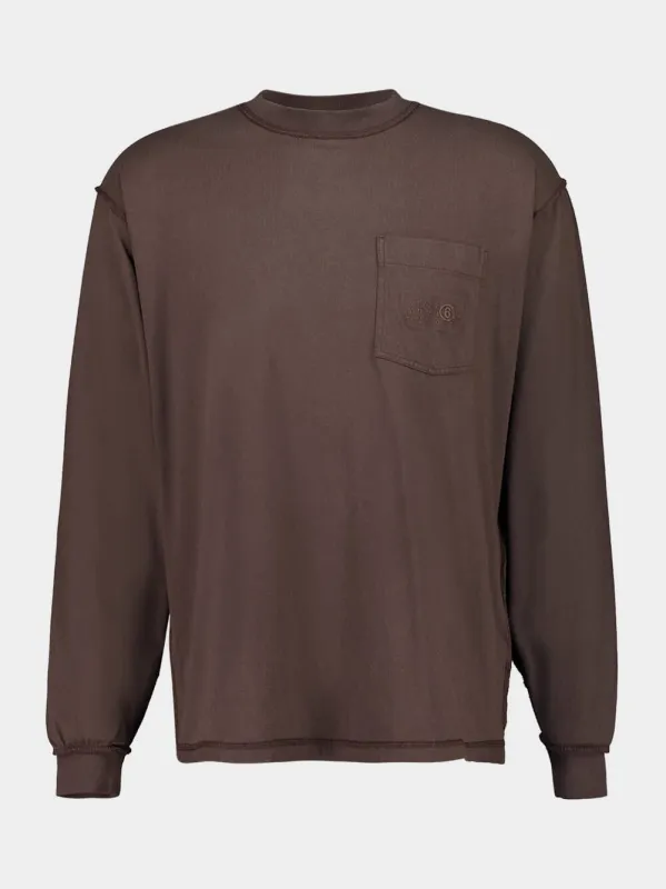 Brown Long-Sleeved Cotton Sweatshirt made by Maison Margiela