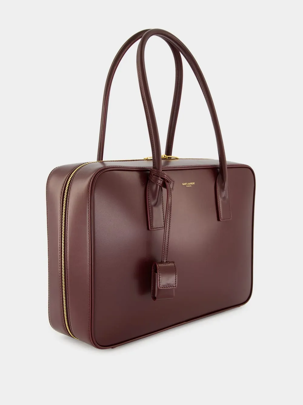 Rouge Cabernet Sac De Jour Bauletto Bag in Box Calfskin sold by Fashion Clinic product image thumbnail 3
