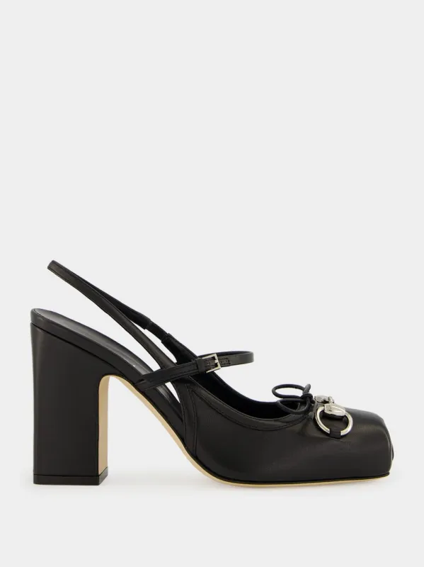 Black Horsebit Slingback Pumps sold by Fashion Clinic