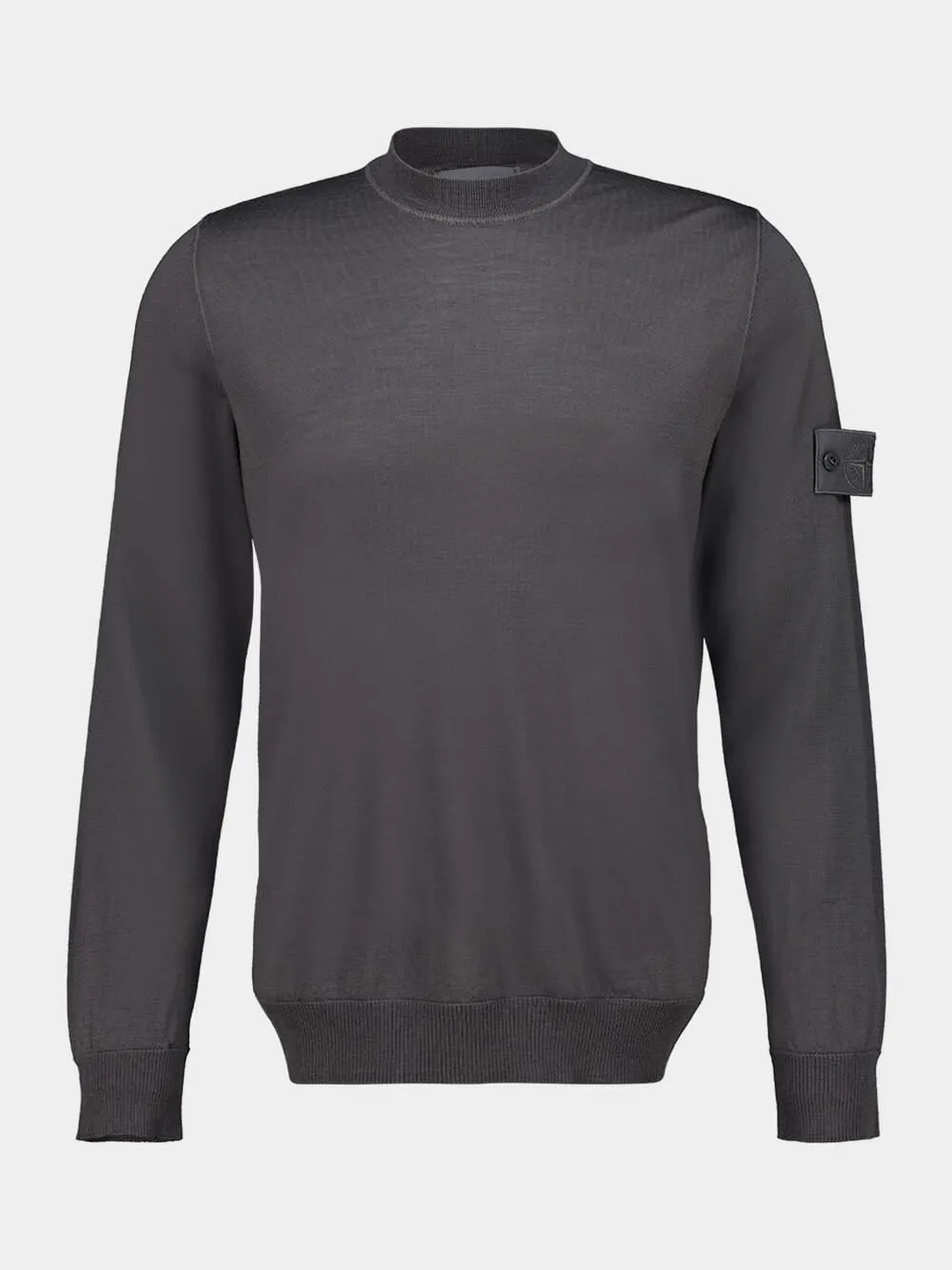 Dark Grey Wool Ghost Crewneck Jumper sold by Fashion Clinic