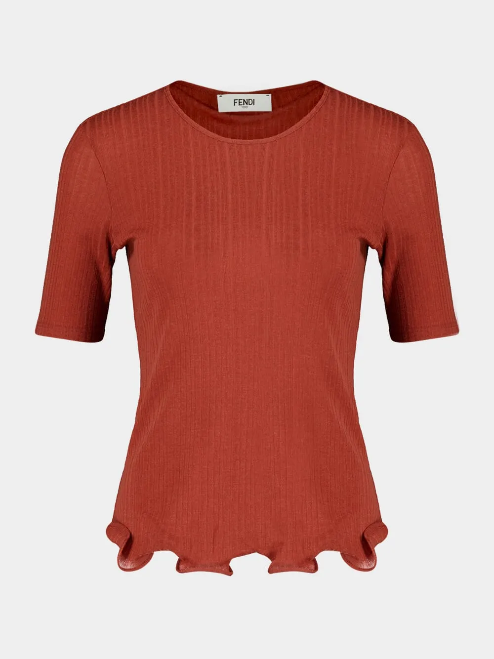 Dust Red Roma Rib T-Shirt sold by Fashion Clinic