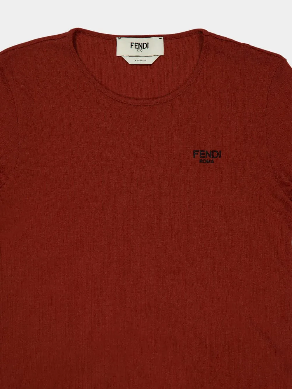 Dust Red Roma Rib T-Shirt sold by Fashion Clinic product image thumbnail 3