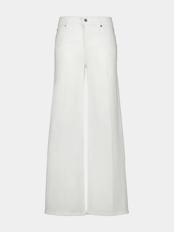 White Le Slim Palazzo Jeans sold by Fashion Clinic