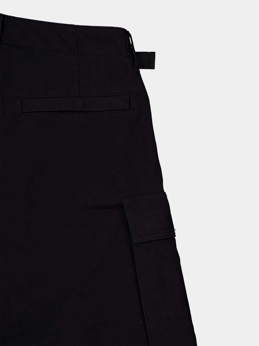 Black Cotton Straight-Fit Cargo Pants sold by Fashion Clinic product image thumbnail 4