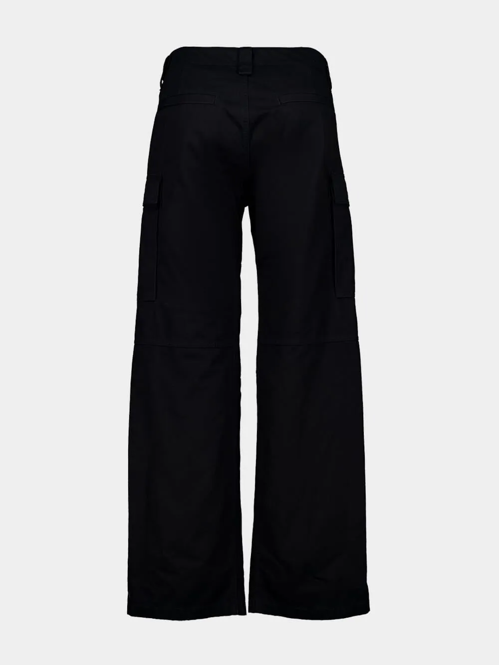 Black Cotton Straight-Fit Cargo Pants sold by Fashion Clinic product image thumbnail 2