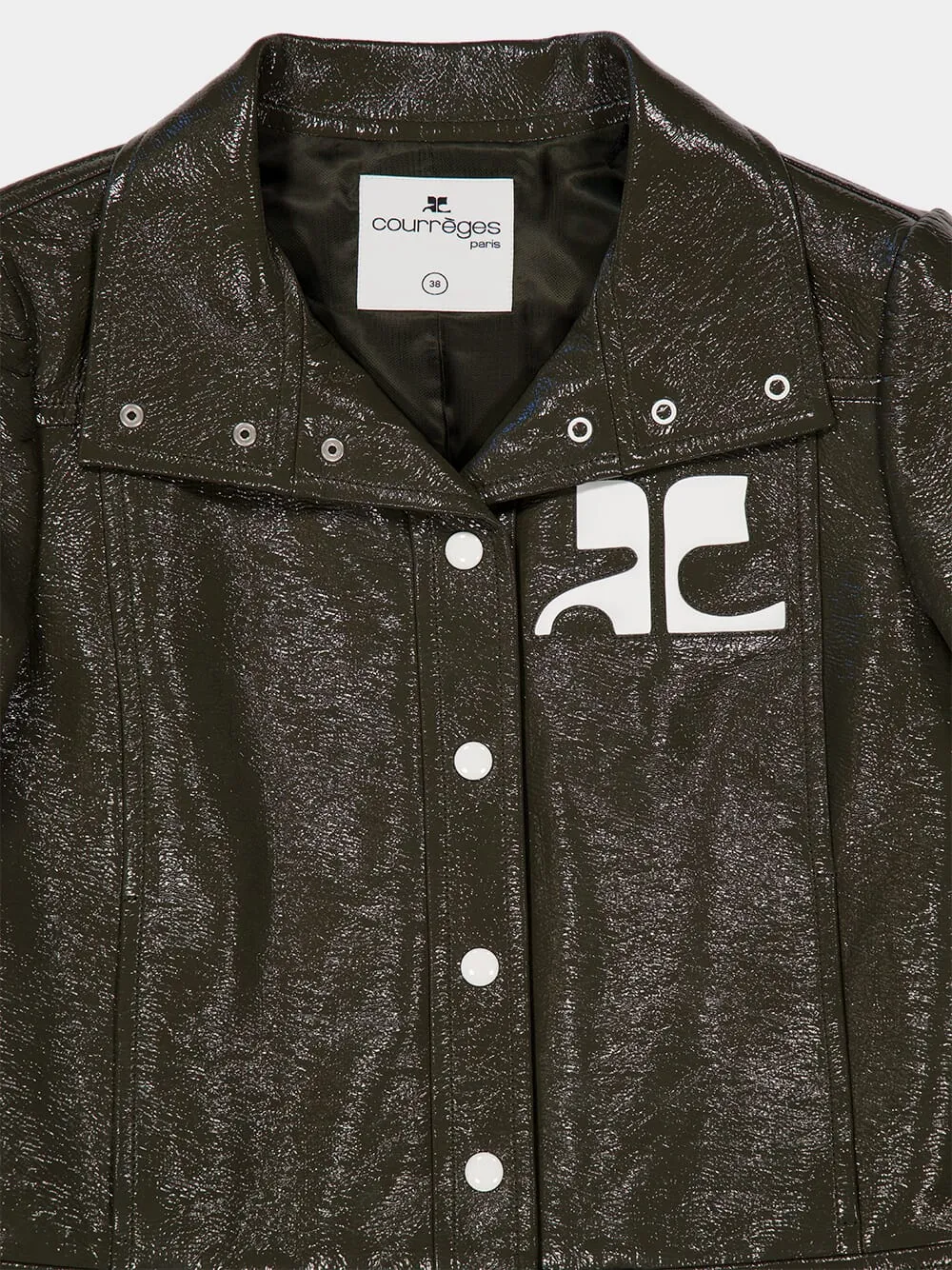 Camouflage Green Reedition Vinyl Jacket sold by Fashion Clinic product image thumbnail 5