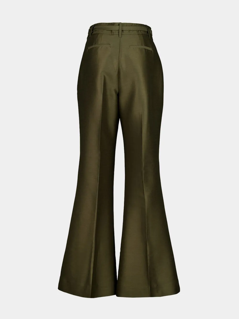 Dark Olive Rebellion Structured Flare Trousers sold by Fashion Clinic product image thumbnail 3