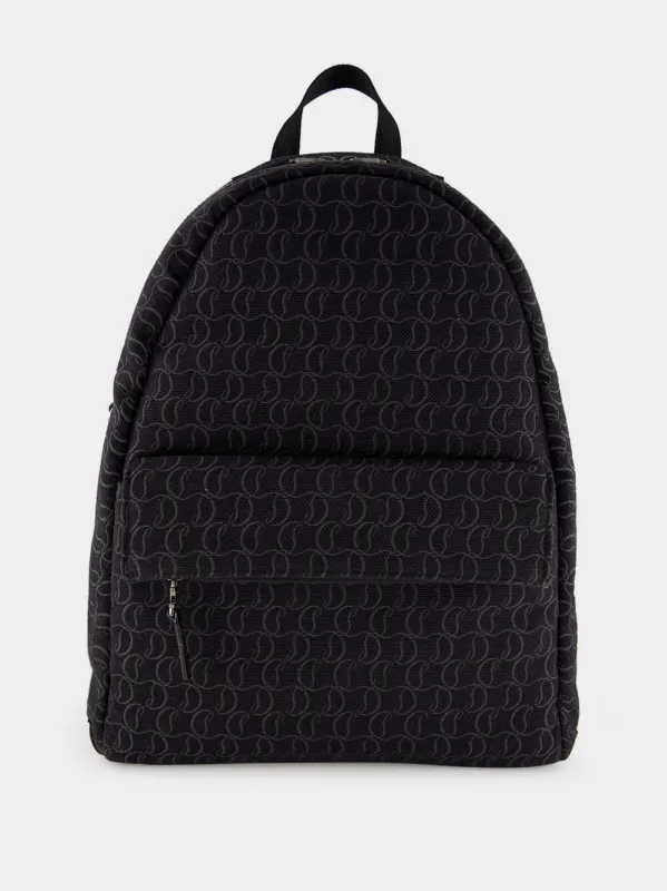Zip N Flap Logo Jacquard Backpack made by Christian Louboutin