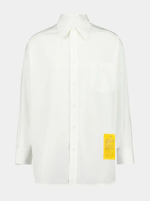 White Poplin Shirt with Yellow Patch sold by Fashion Clinic