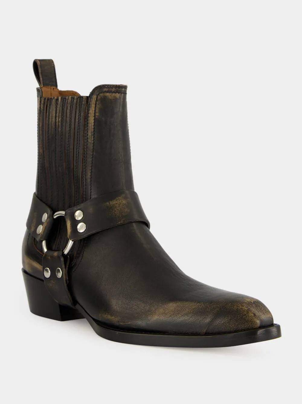 Black Brushed Leather Helena Ankle Boots sold by Fashion Clinic product image thumbnail 2