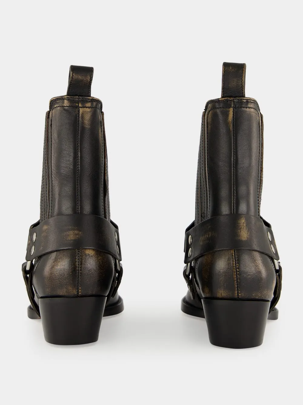 Black Brushed Leather Helena Ankle Boots sold by Fashion Clinic product image thumbnail 5