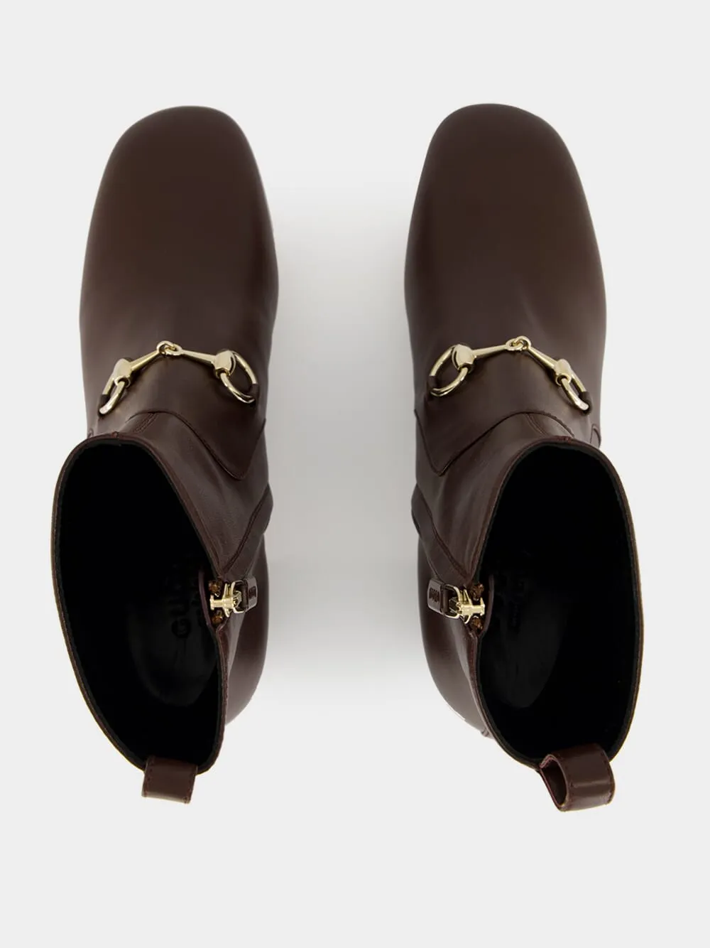 Dark Brown Leather Ankle Boots with Horsebit sold by Fashion Clinic product image thumbnail 4