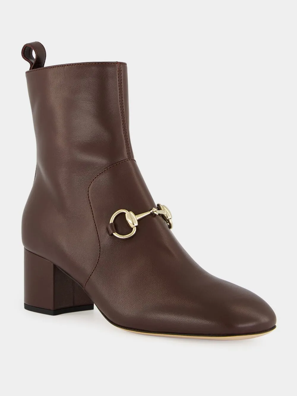 Dark Brown Leather Ankle Boots with Horsebit sold by Fashion Clinic product image thumbnail 2
