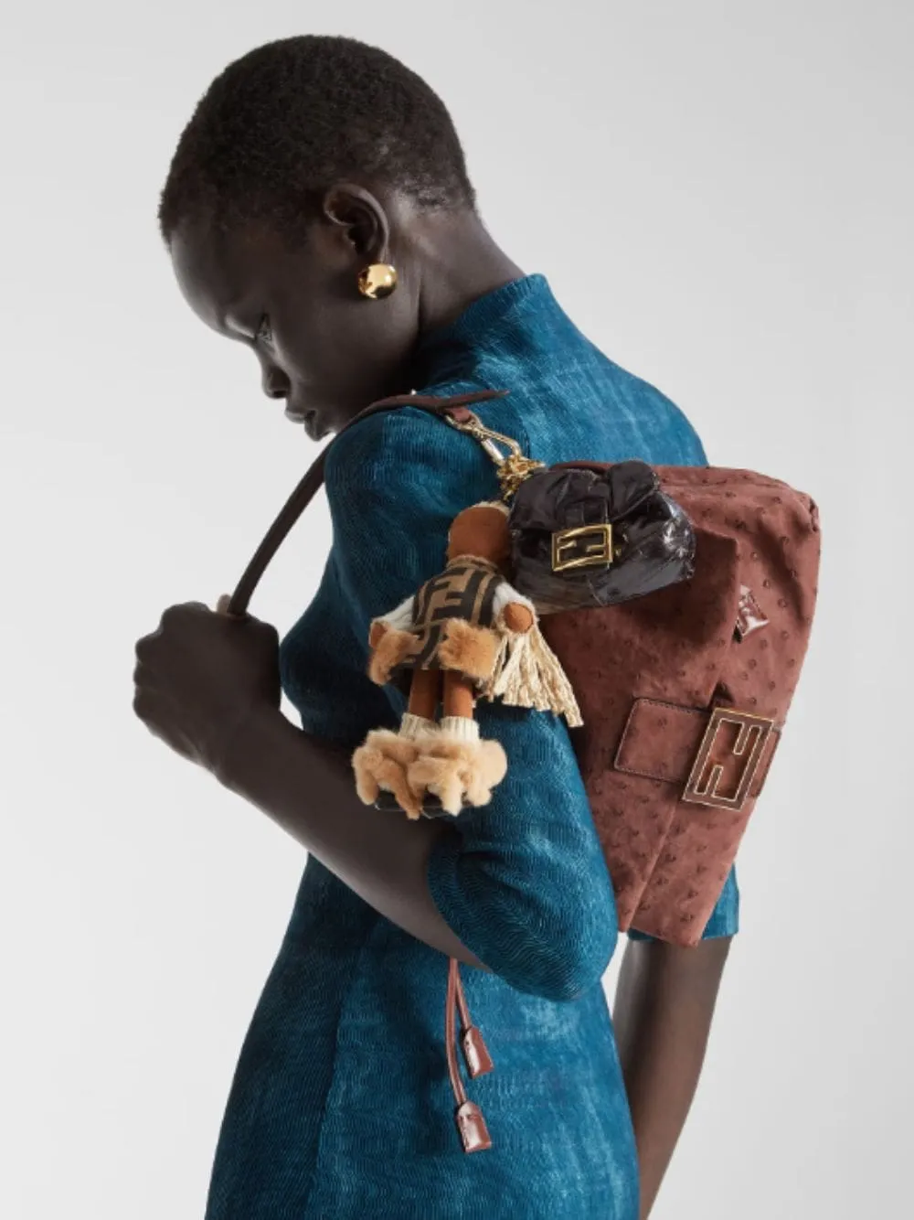 Brown Nano Mamma Baguette in Hagfish Leather sold by Fashion Clinic product image thumbnail 2