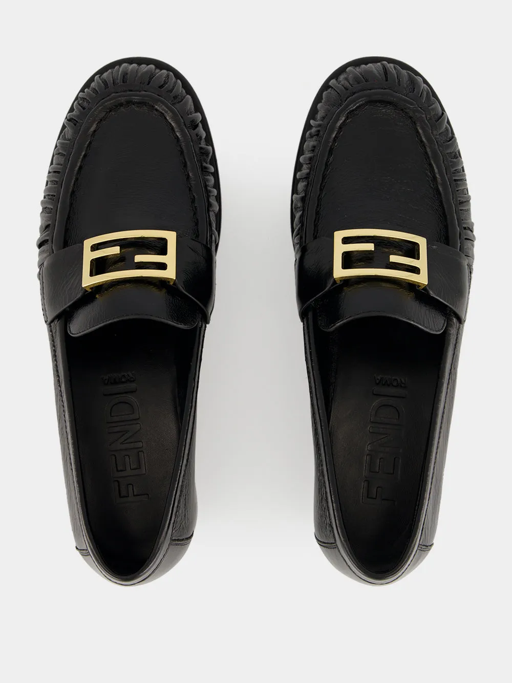 Black Nappa Leather Baguette Loafers sold by Fashion Clinic product image thumbnail 4