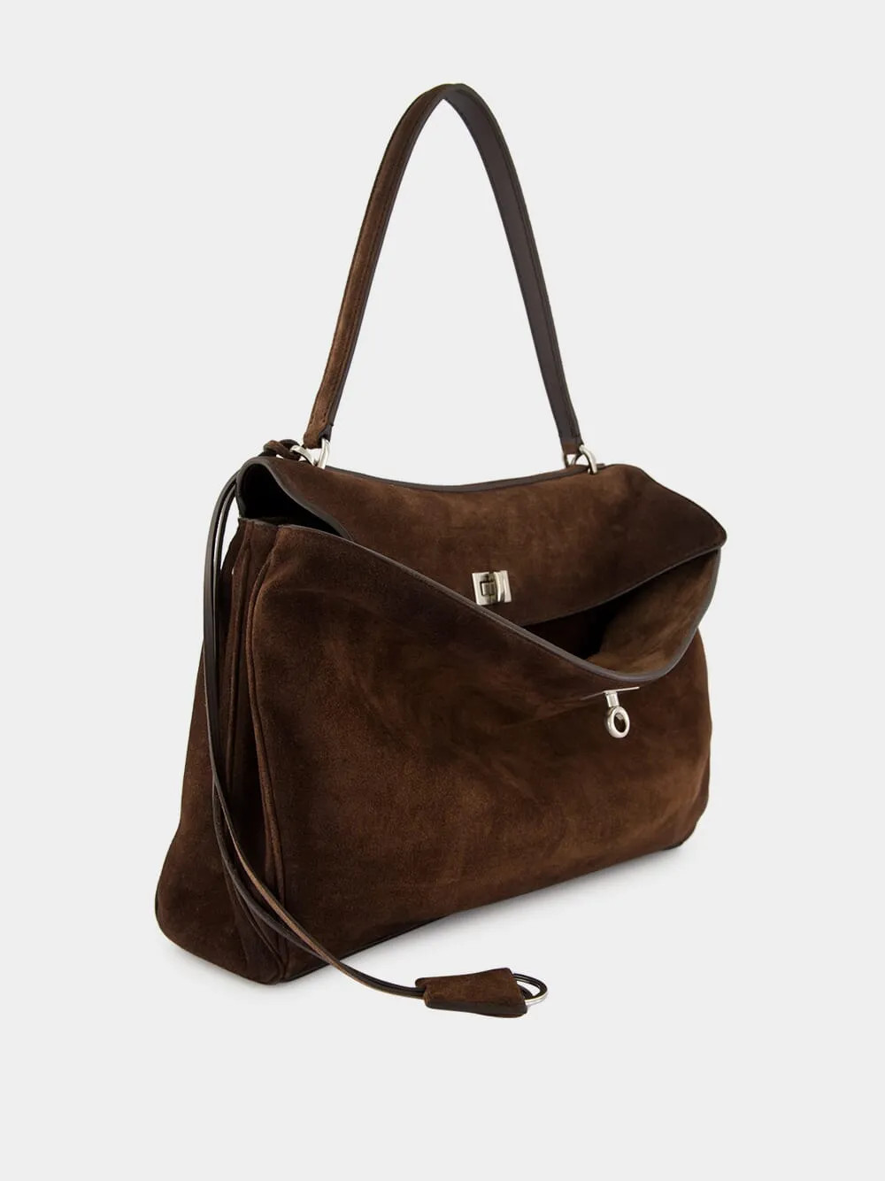 Medium Rodeo Handbag in Light Espresso Suede sold by Fashion Clinic product image thumbnail 5