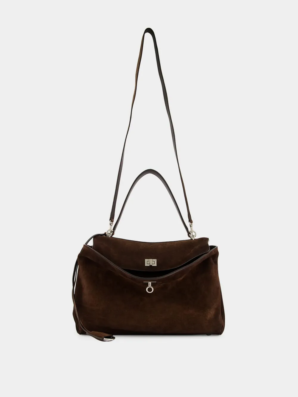Medium Rodeo Handbag in Light Espresso Suede sold by Fashion Clinic product image thumbnail 3