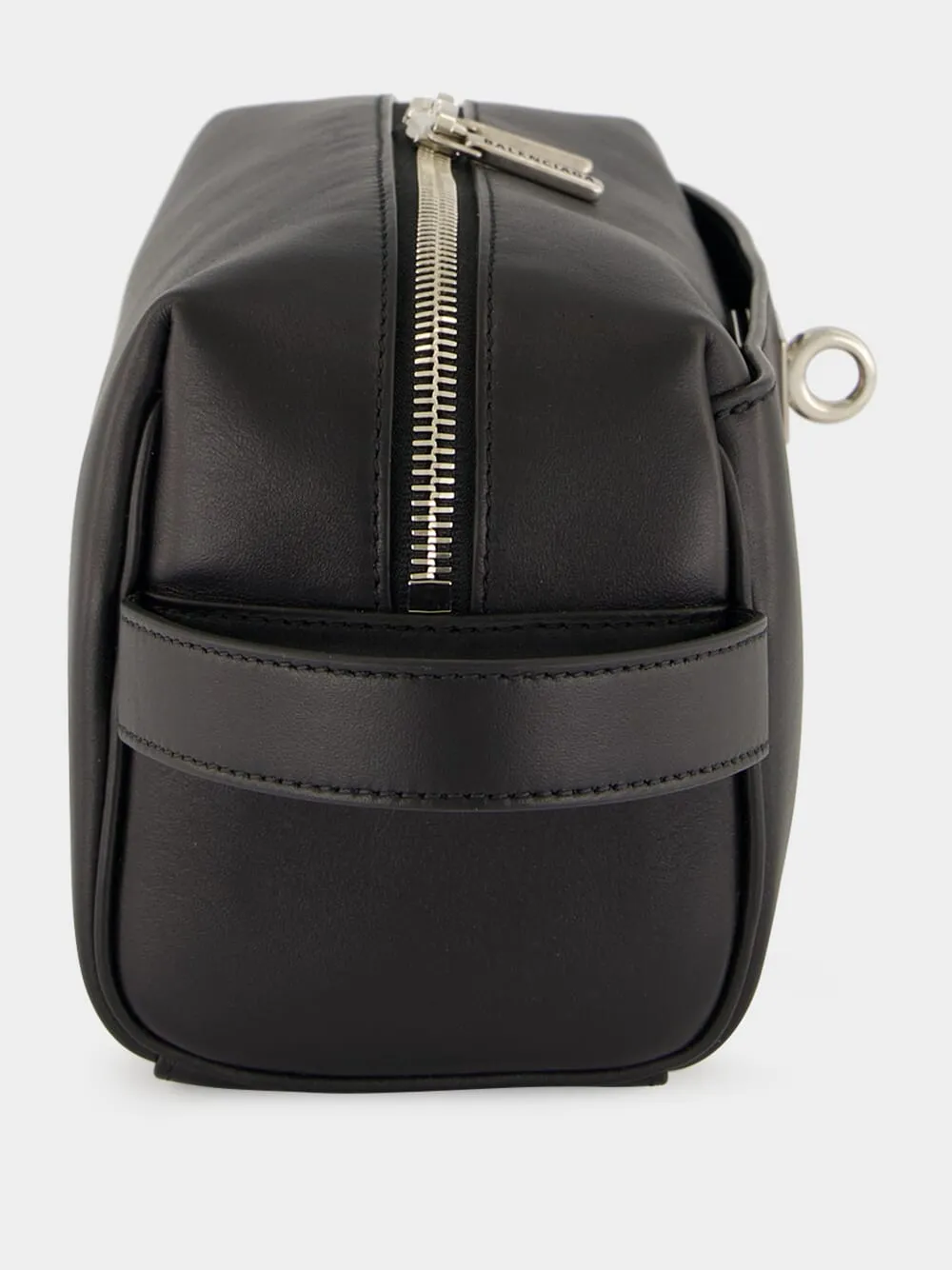 Black Leather Rodeo Toiletry Pouch sold by Fashion Clinic product image thumbnail 3