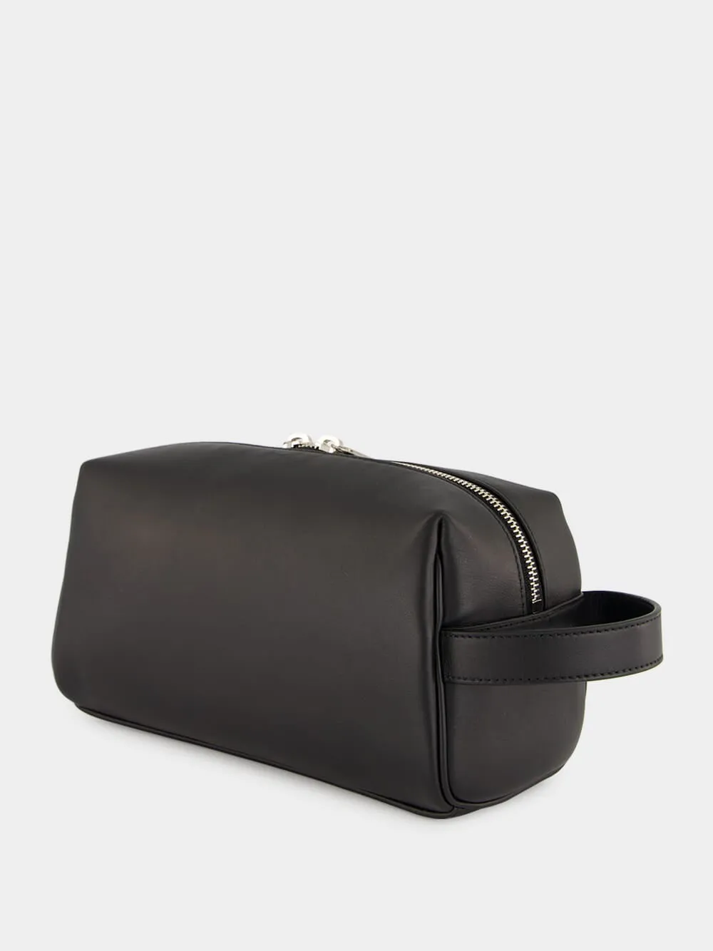 Black Leather Rodeo Toiletry Pouch sold by Fashion Clinic product image thumbnail 4
