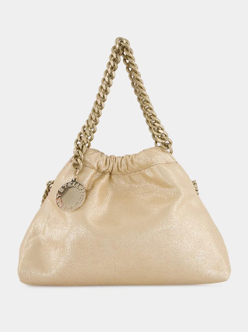 Gold Falabella Mini Drawstring Shoulder Bag sold by Fashion Clinic