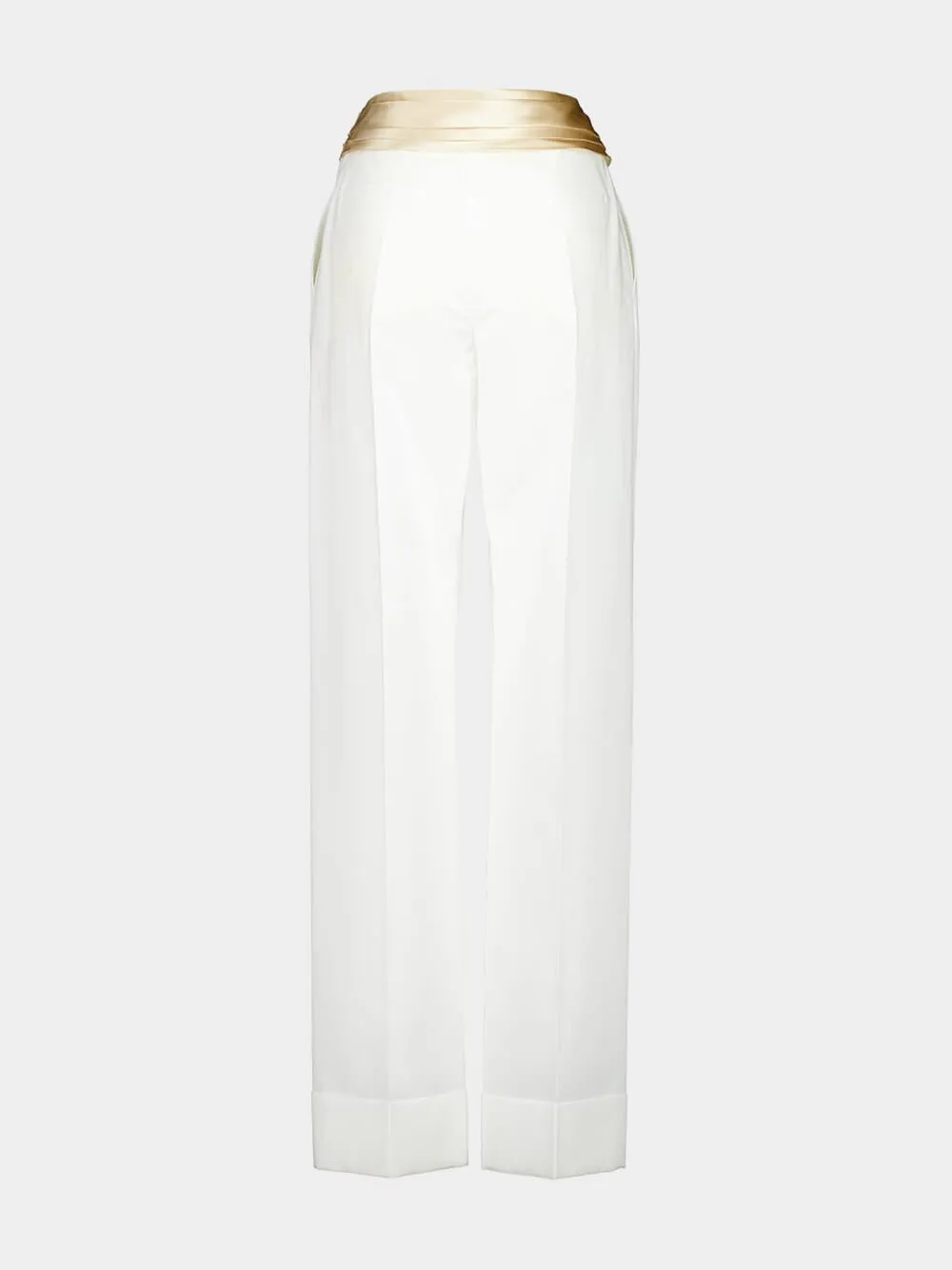 Ivory Straight-Leg Trousers with Bow sold by Fashion Clinic product image thumbnail 2