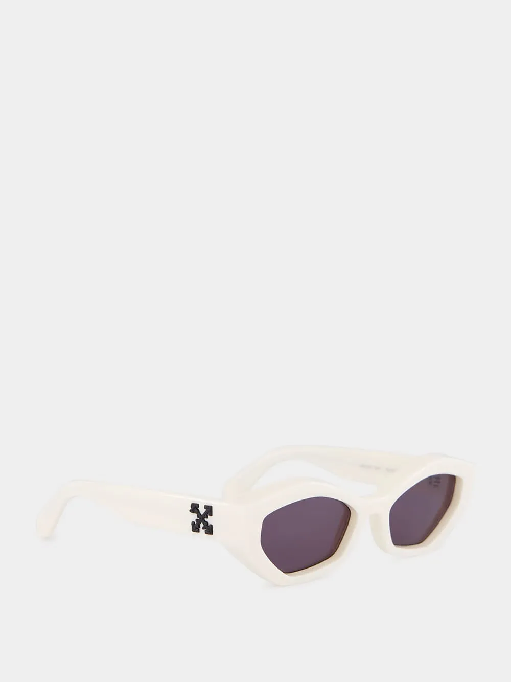 Hilo White Cat-Eye Sunglasses sold by Fashion Clinic product image thumbnail 2