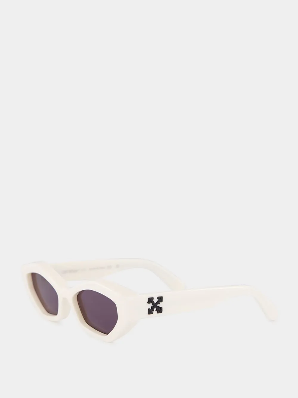 Hilo White Cat-Eye Sunglasses sold by Fashion Clinic product image thumbnail 3