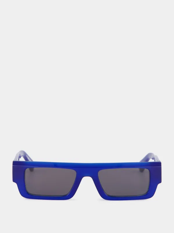 Pittsburgh Blue Rectangular Sunglasses sold by Fashion Clinic