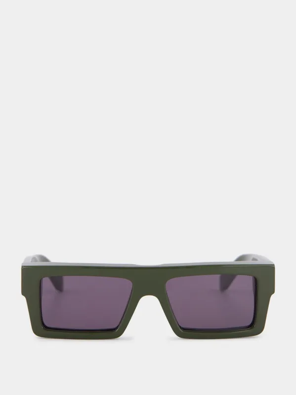 Ruby Military Green Rectangular Sunglasses sold by Fashion Clinic