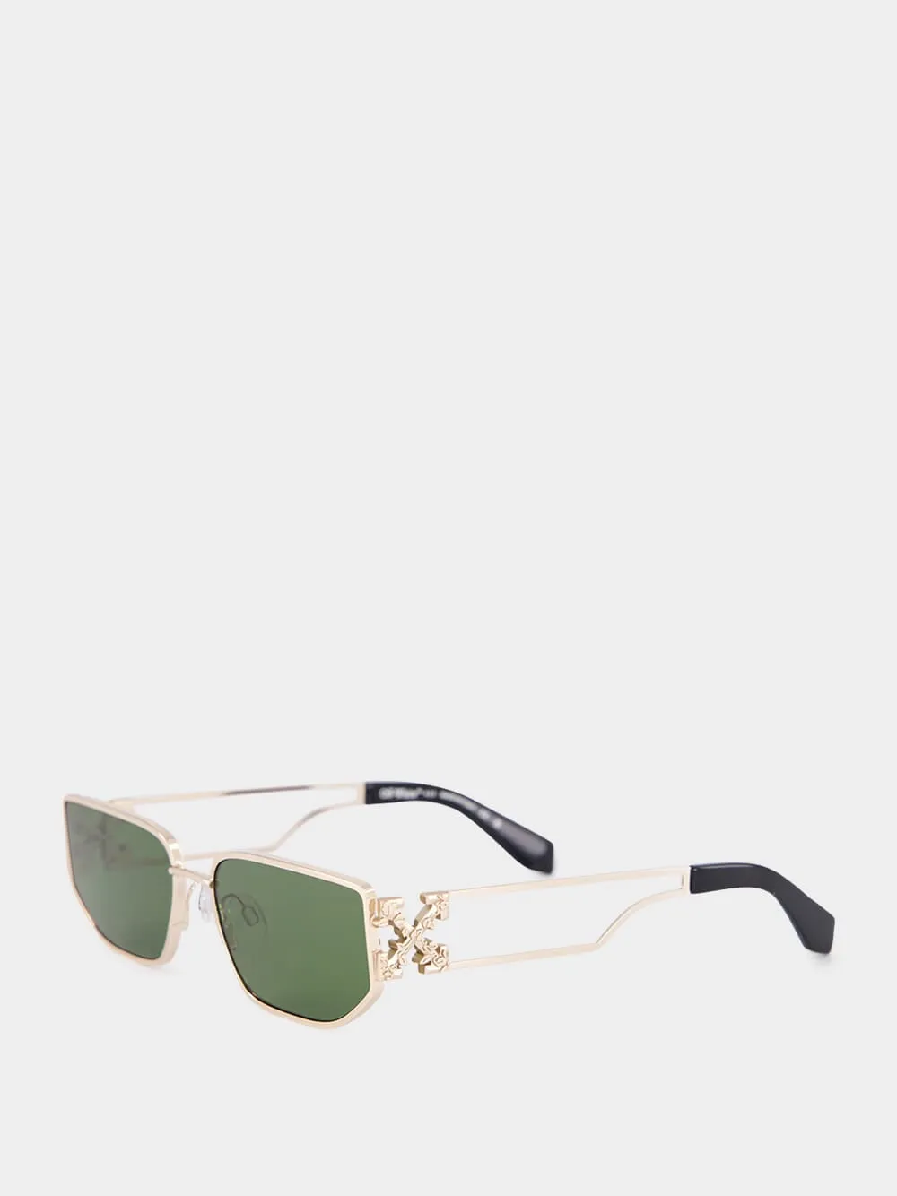 Allen Gold Metal Sunglasses with Green Lenses sold by Fashion Clinic product image thumbnail 3