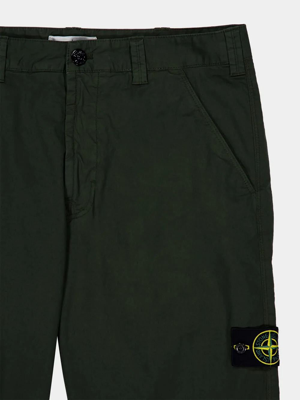 Juniper Green Stretch Cotton Chinos sold by Fashion Clinic product image thumbnail 5