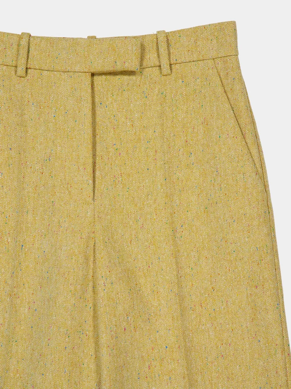 Ochre Virgin Wool Wide-Leg Trousers sold by Fashion Clinic product image thumbnail 3