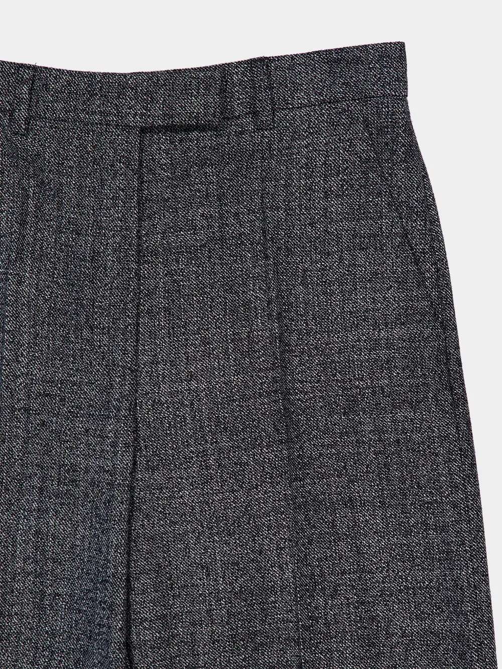Grey Wool Mouliné Palazzo Trousers sold by Fashion Clinic product image thumbnail 3