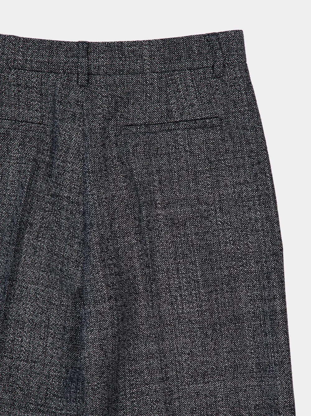 Grey Wool Mouliné Palazzo Trousers sold by Fashion Clinic product image thumbnail 4