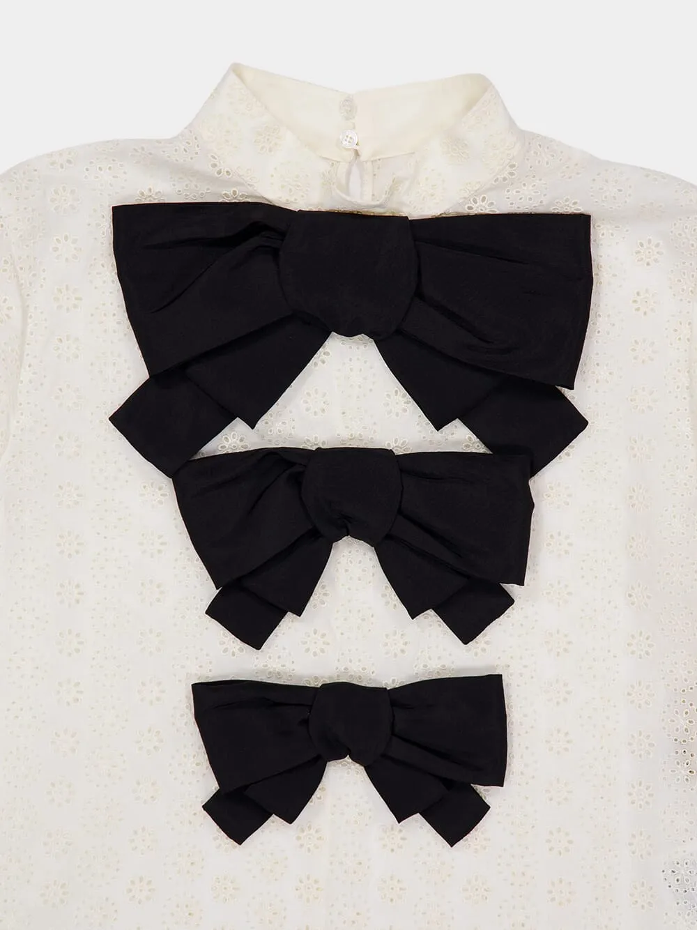 Ivory Cotton Blouse with Black Bows sold by Fashion Clinic product image thumbnail 3