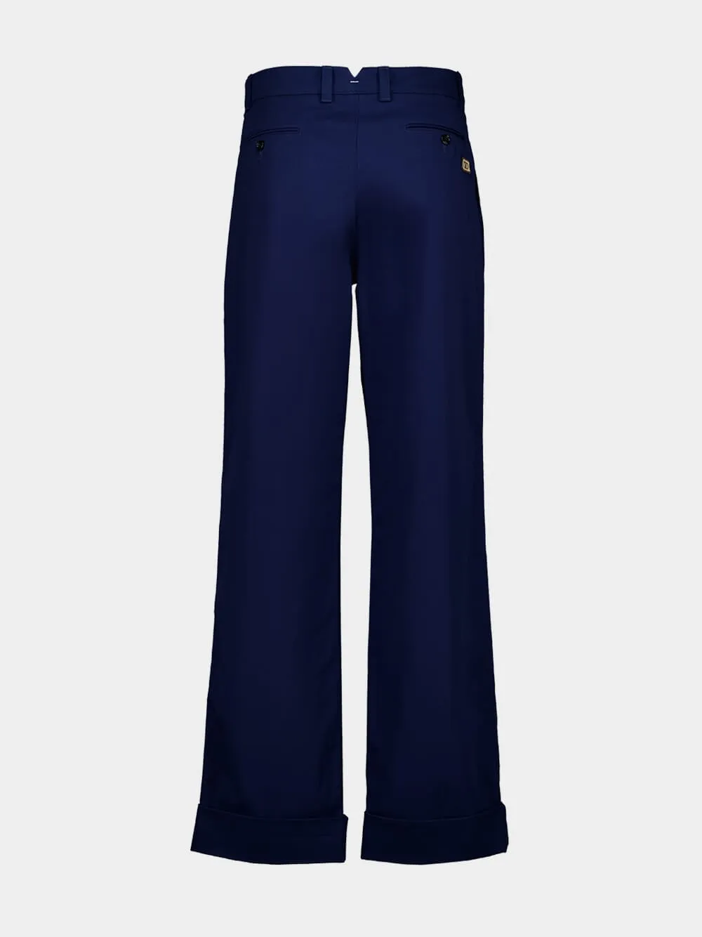 Blue VLogo Straight Fit Cotton Pants sold by Fashion Clinic product image thumbnail 2