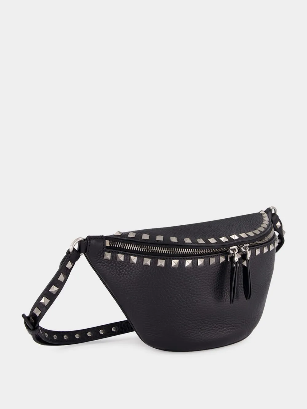 Black Rockstud Leather Belt Bag sold by Fashion Clinic product image thumbnail 2