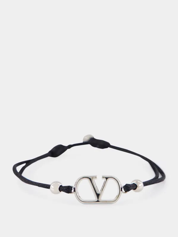 Black VLogo Cord Bracelet sold by Fashion Clinic