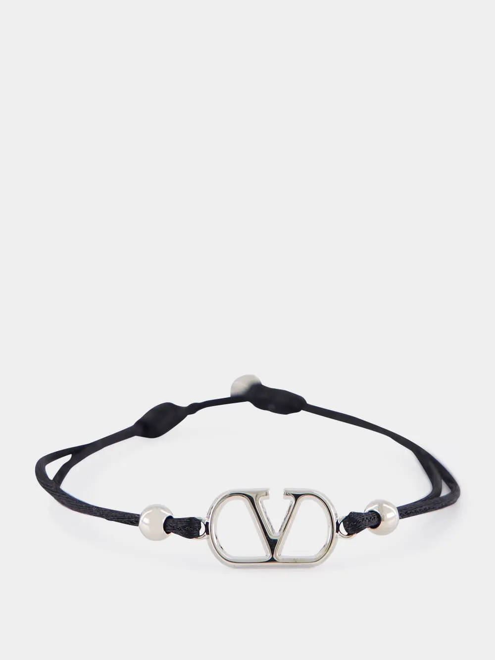 Black VLogo Cord Bracelet sold by Fashion Clinic