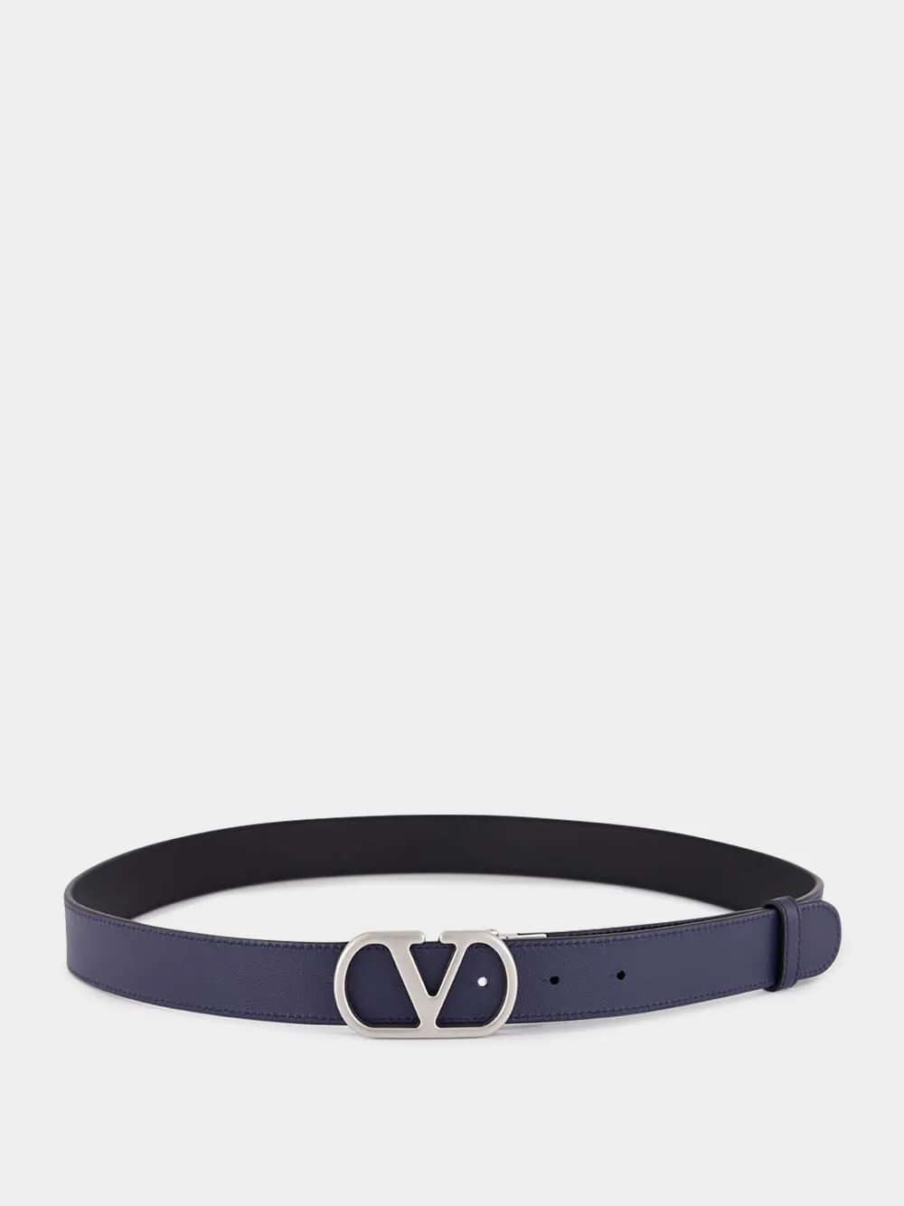 Black and Marine Blue Reversible VLogo Belt sold by Fashion Clinic product image thumbnail 2