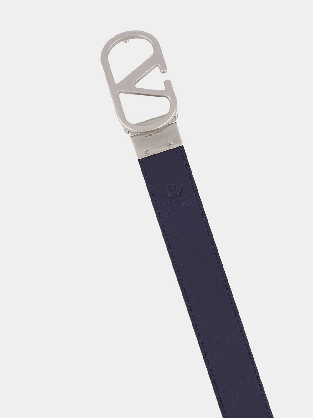 Black and Marine Blue Reversible VLogo Belt sold by Fashion Clinic product image thumbnail 3