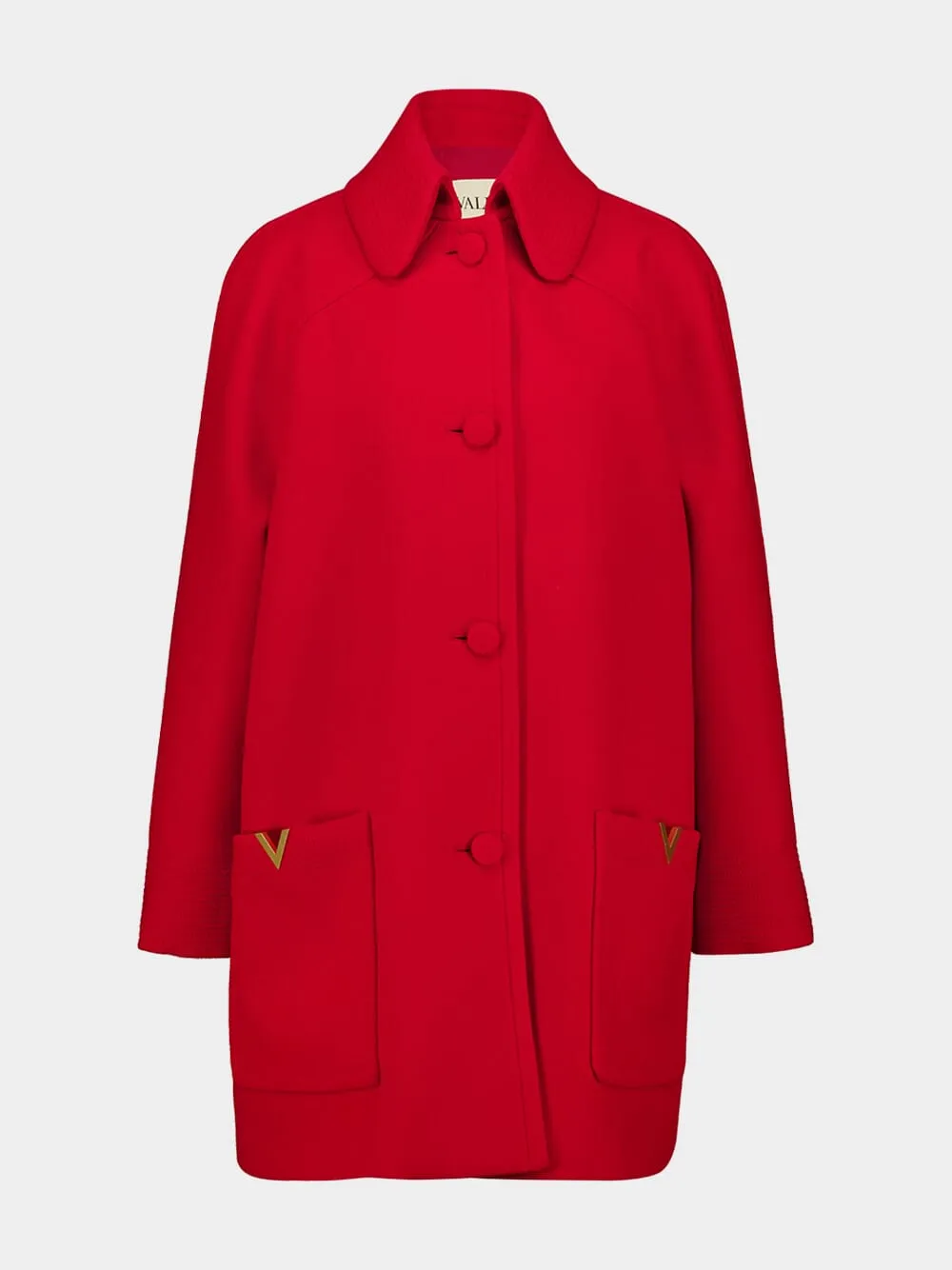 Paris Red Virgin Wool Coat sold by Fashion Clinic