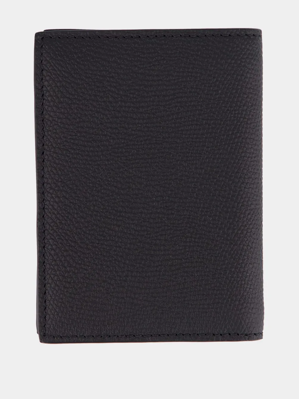 Black Grain Leather VLogo Card Holder sold by Fashion Clinic product image thumbnail 2