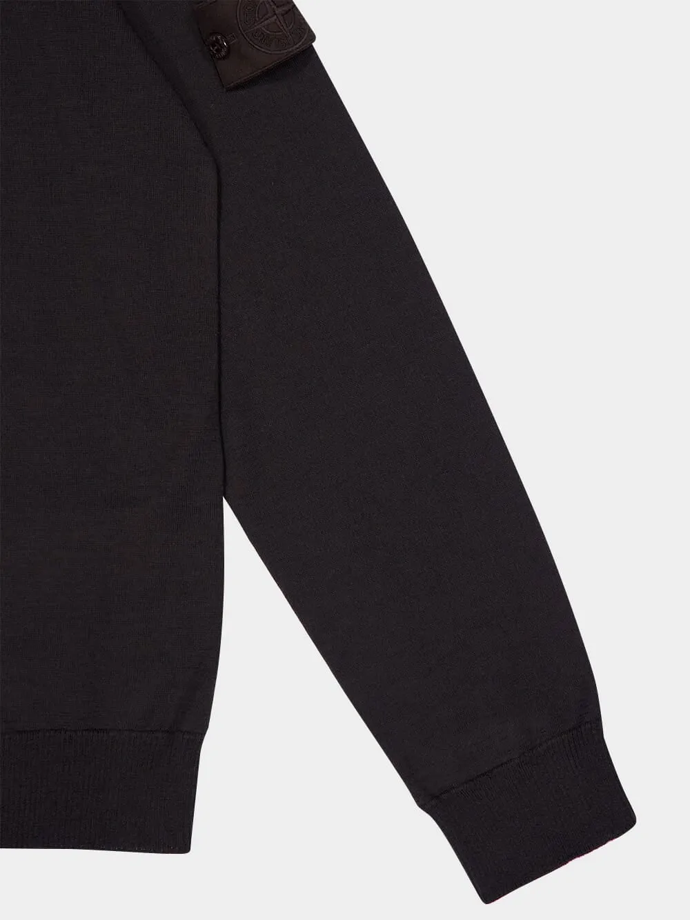 Dark Brown Wool Long-Sleeve Polo Jumper sold by Fashion Clinic product image thumbnail 4