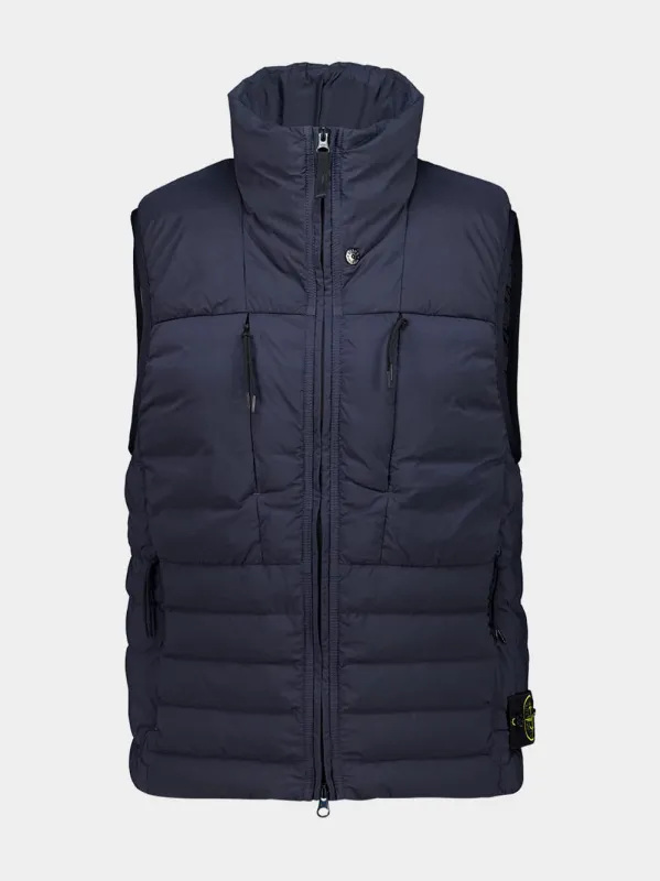 Navy Nylon Down Gilet sold by Fashion Clinic