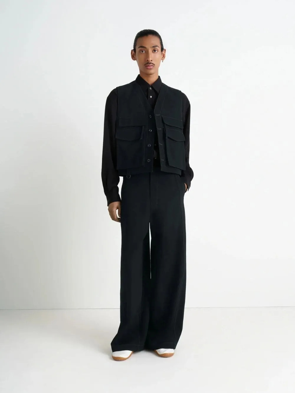 Black Wool Utility Gilet sold by Fashion Clinic product image thumbnail 2