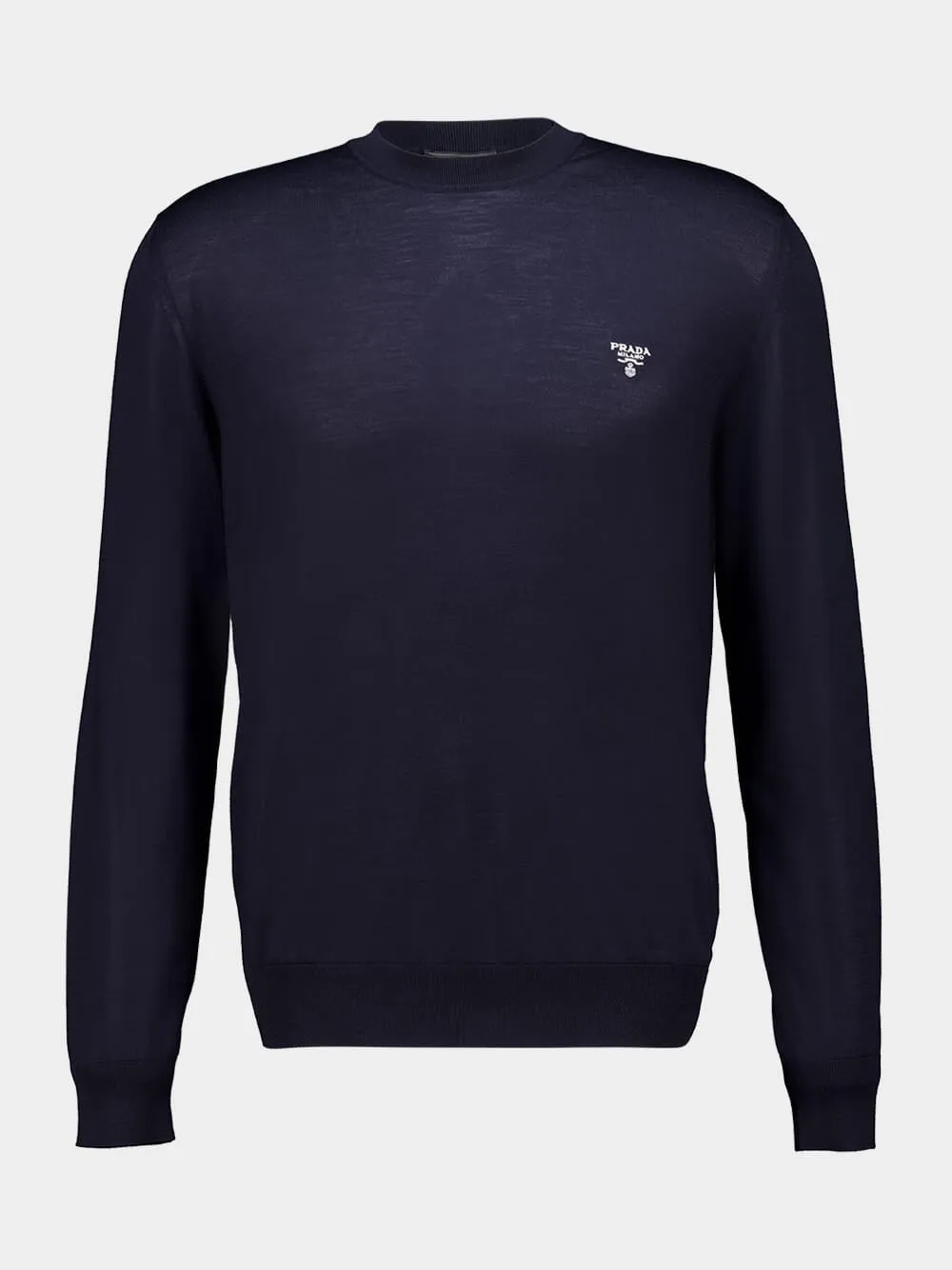 Navy Wool Crew-Neck Sweater sold by Fashion Clinic