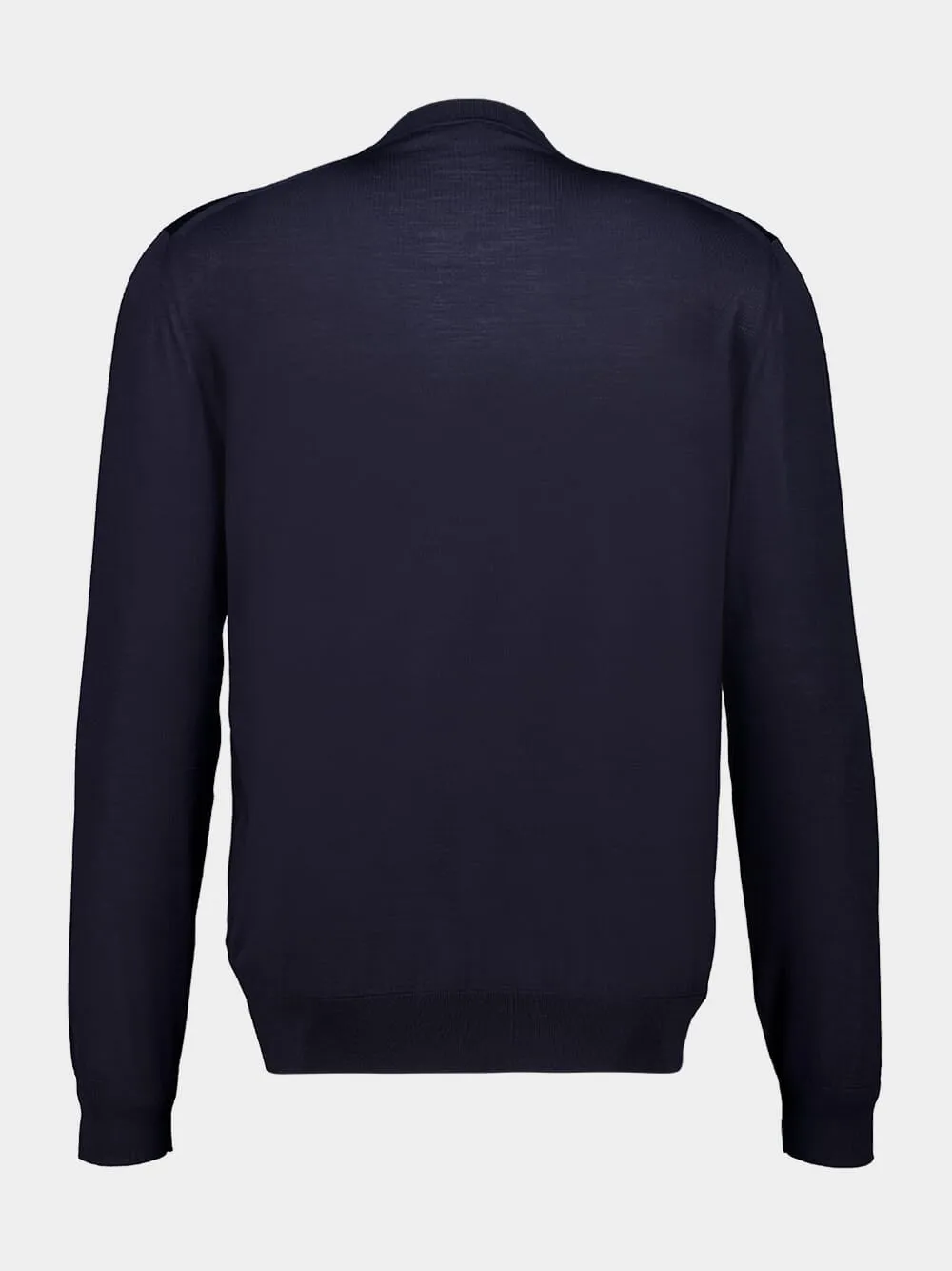 Navy Wool Crew-Neck Sweater sold by Fashion Clinic product image thumbnail 2