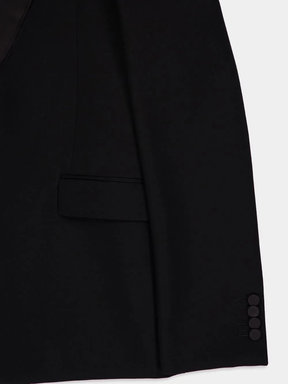 Black Single-Breasted Tailored Jacket sold by Fashion Clinic product image thumbnail 4